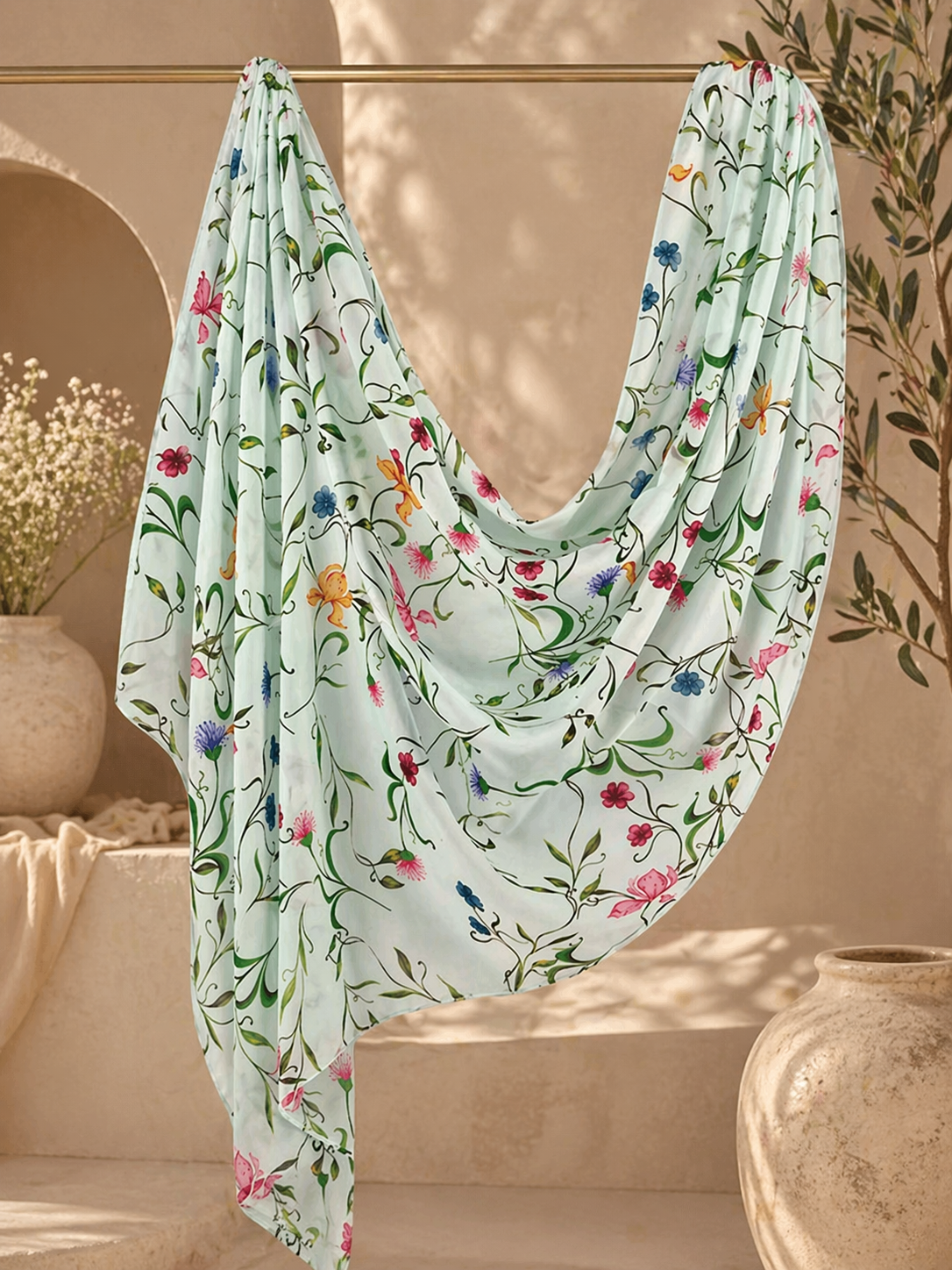 Light Blue Botanical Hijab