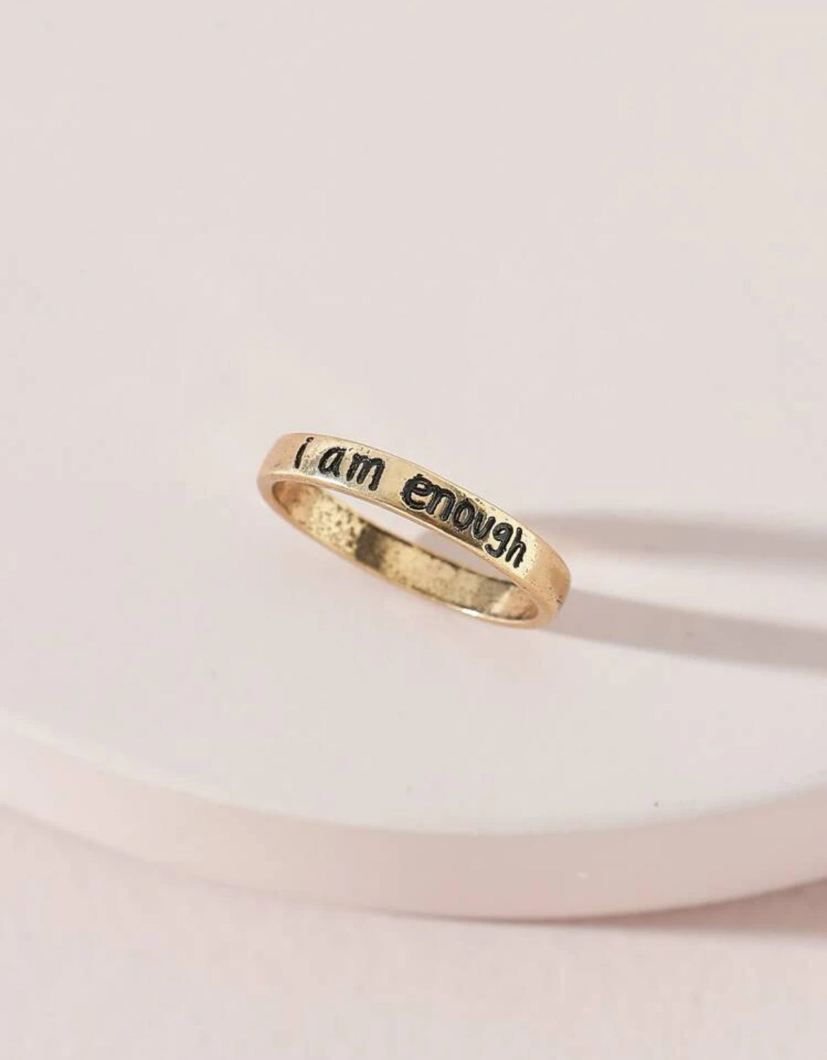 I Am Enough Engraved Ring – Vintage Bronze Statement Love Accessory