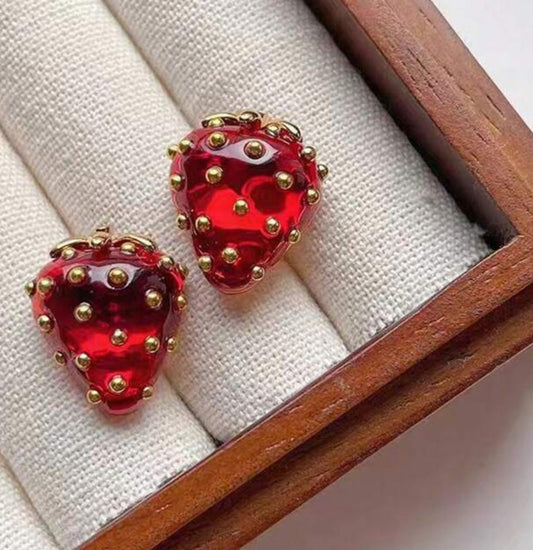 Vintage-Inspired Strawberry Casual Stud Earrings
