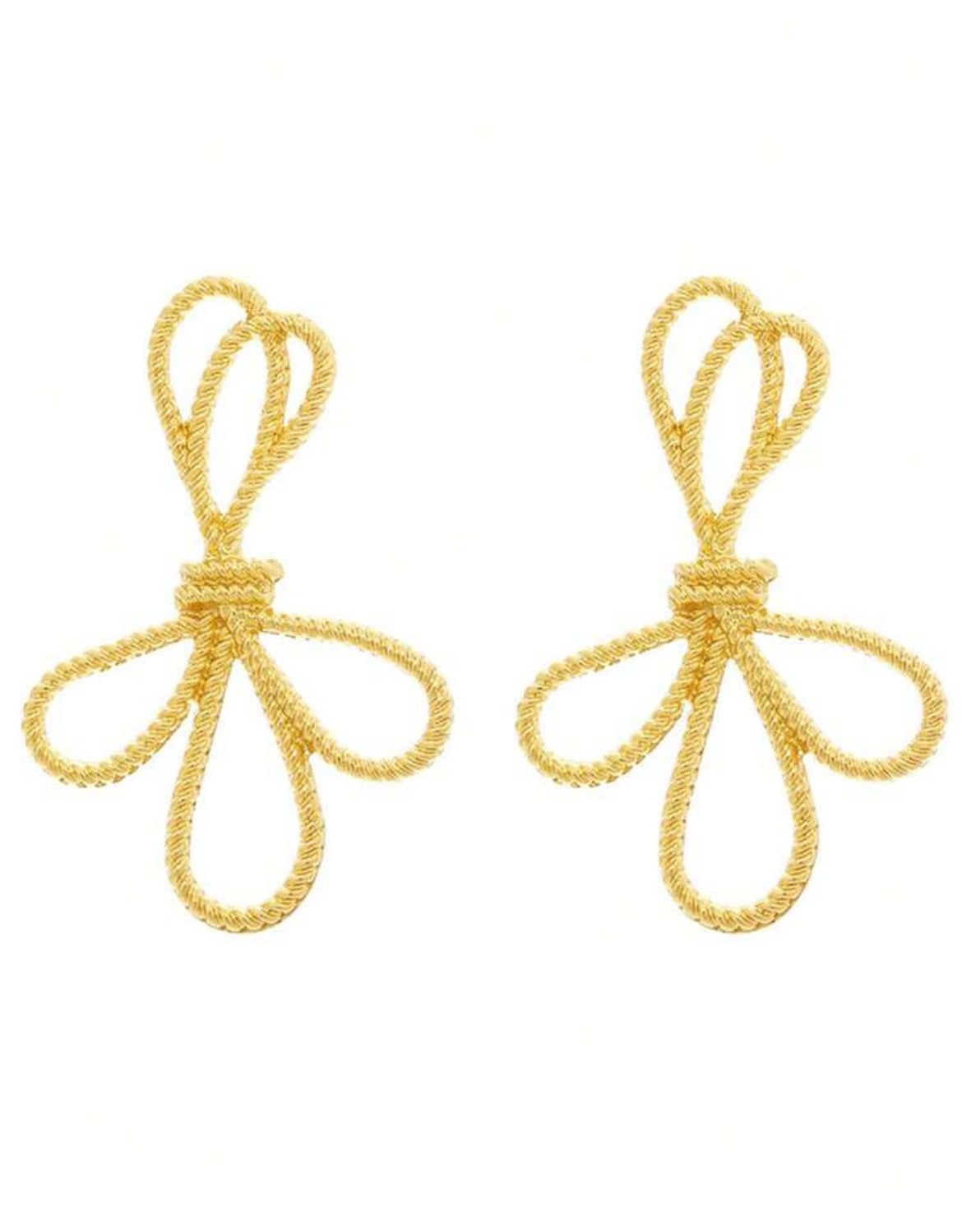 Love Knot Gold Drop Earrings - Vintage-Inspired