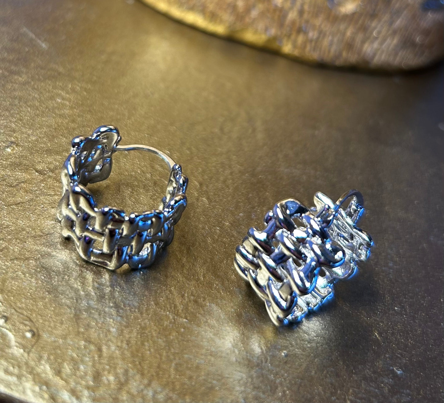 Textured Hoop Earrings – Lightweight Minimalist Earrings
