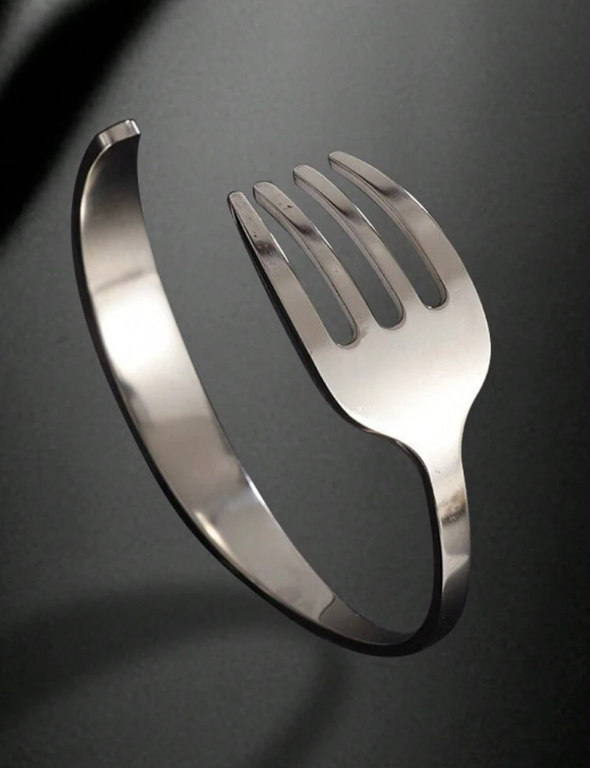Open Fork Bangle – High Quality Stainless Steel Bracelet