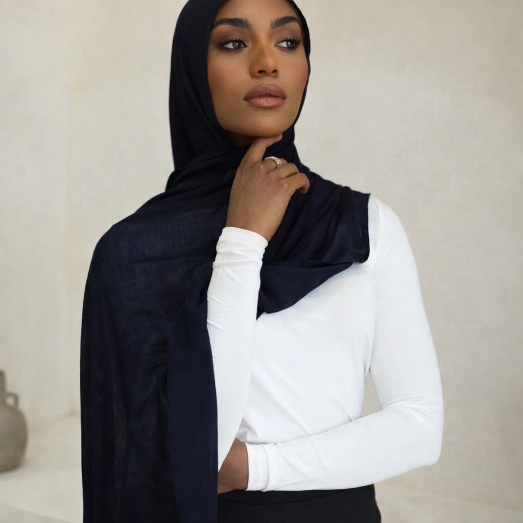 Luxe Navy Blue Hijab