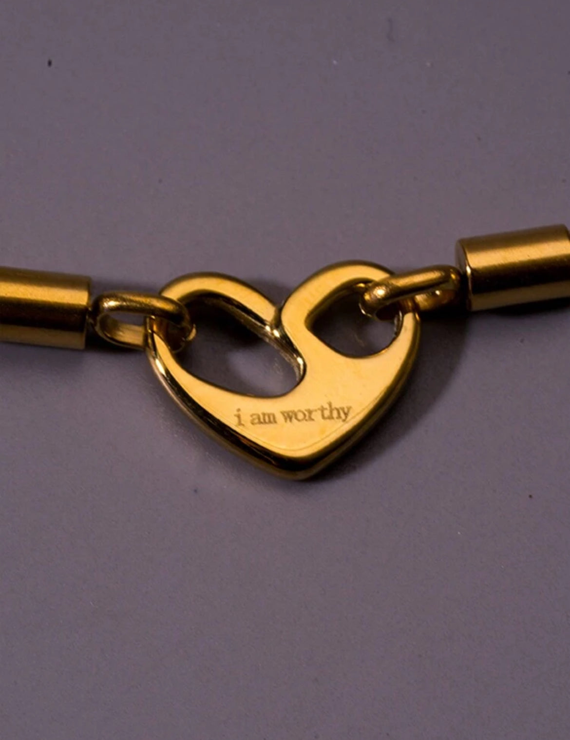 Engraved Heart Pendant Necklace - 18k Gold Plated