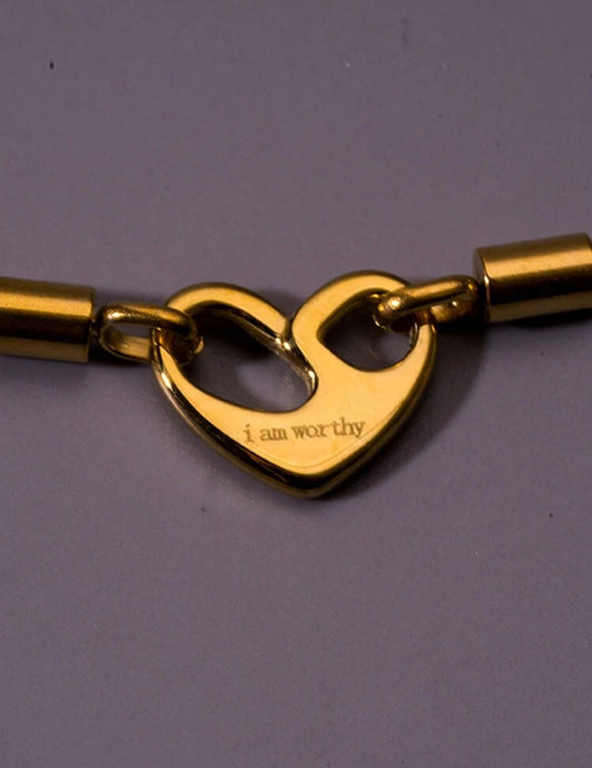 Engraved Heart Pendant Necklace - 18k Gold Plated