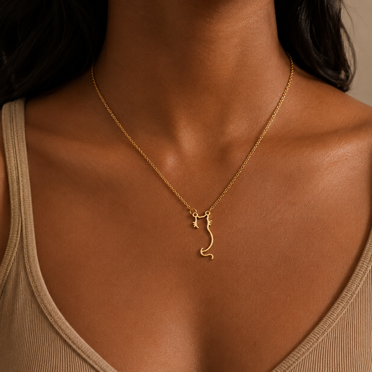 The Luna Cat Silhouette Necklace