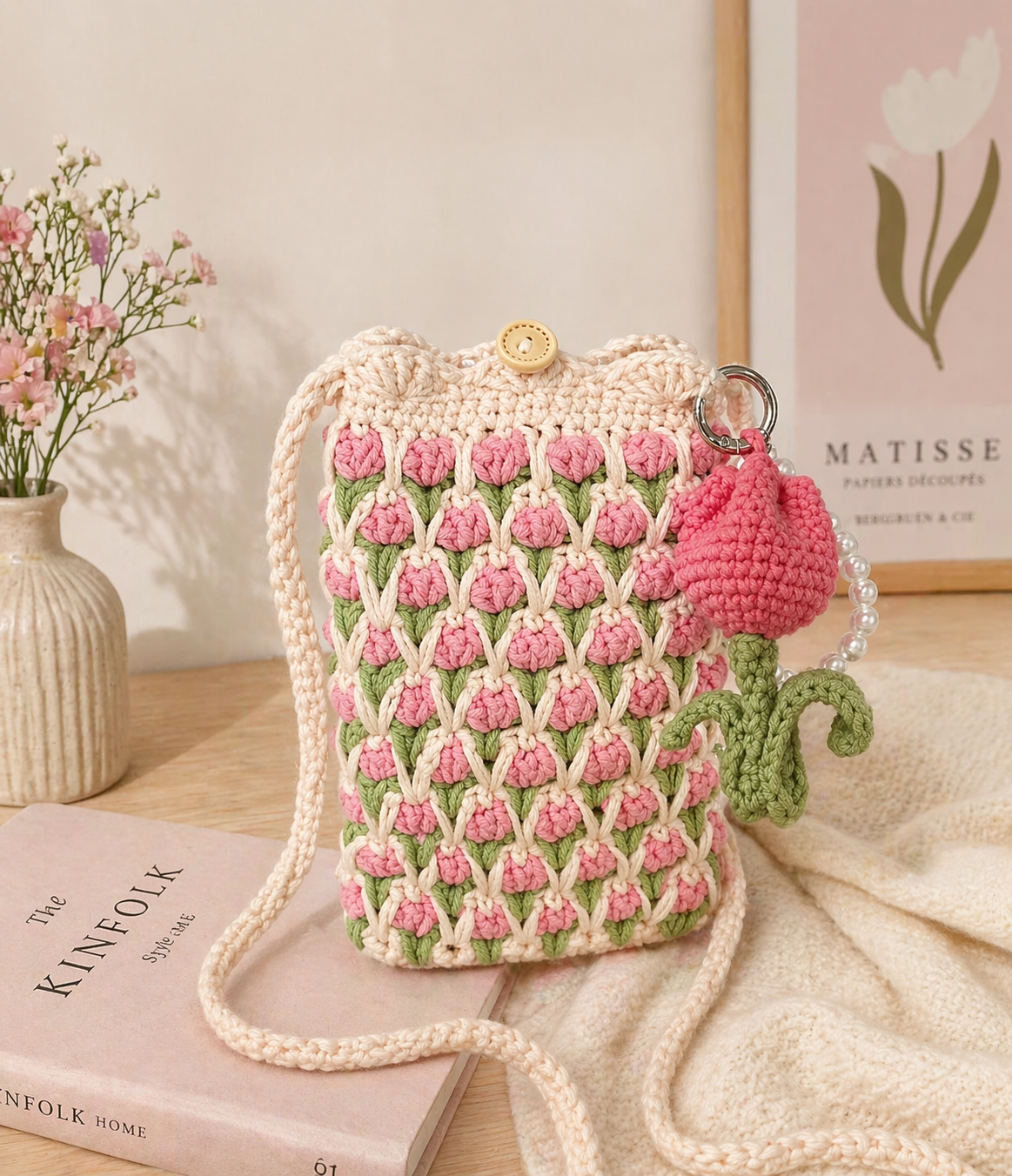 Tulip Crochet Crossbody Bag