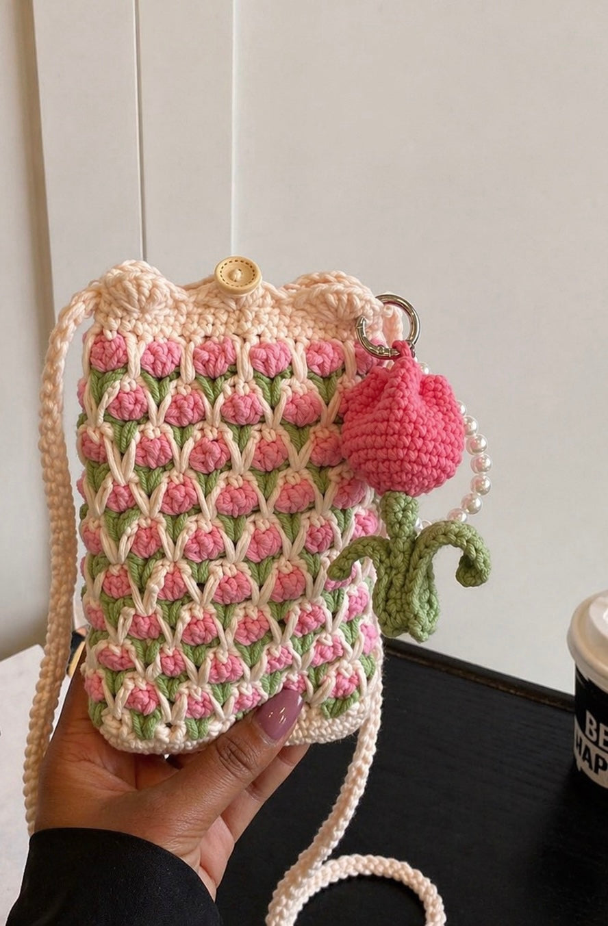 Tulip Crochet Crossbody Bag