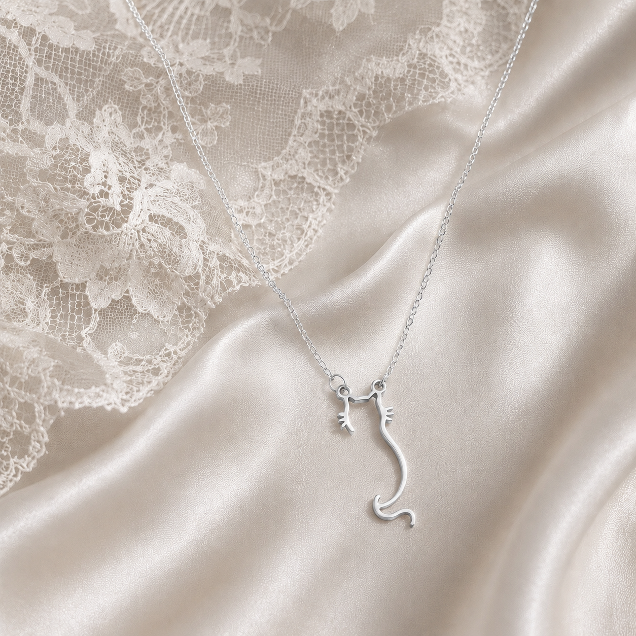 The Luna Cat Silhouette Necklace