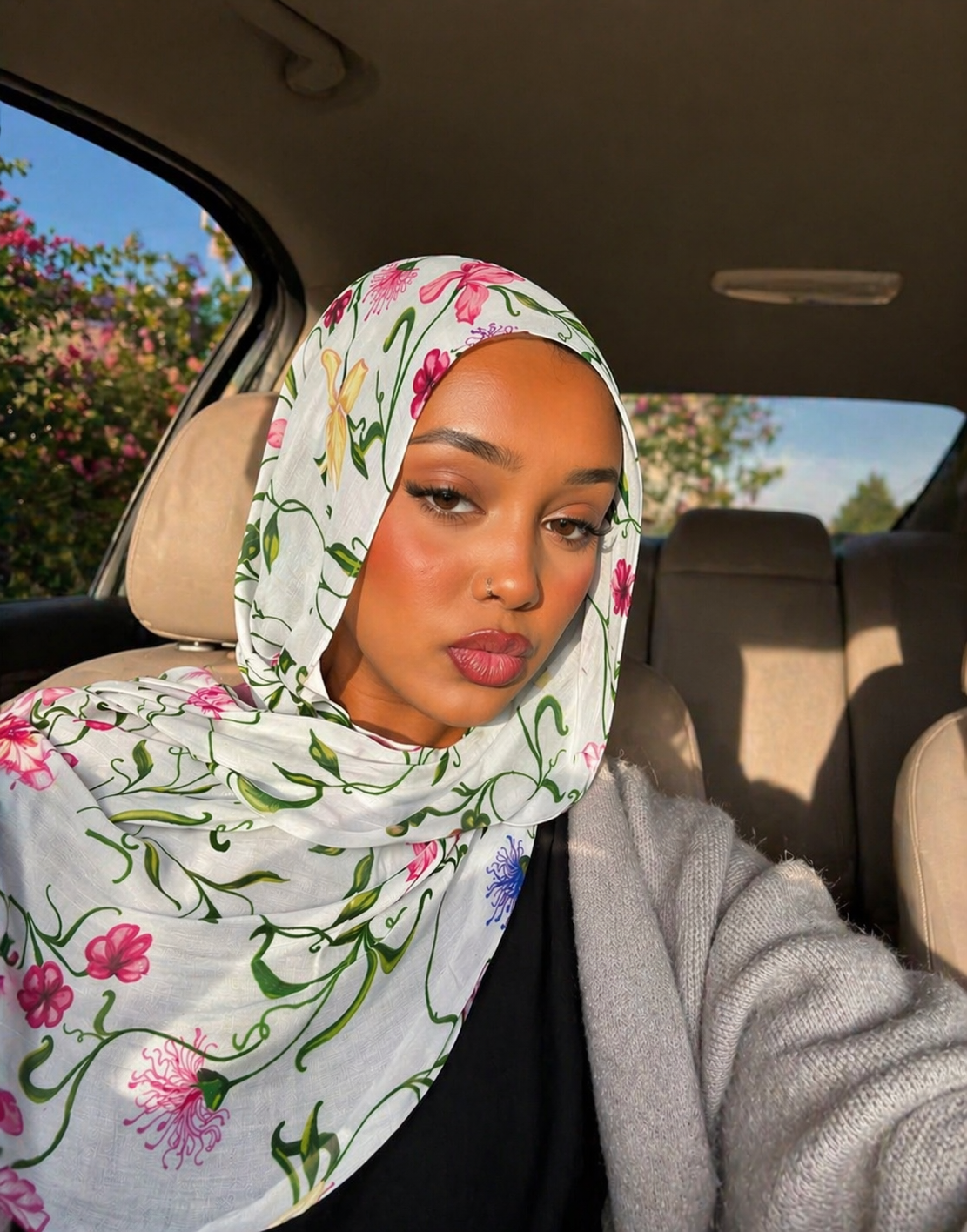 Light Blue Botanical Hijab