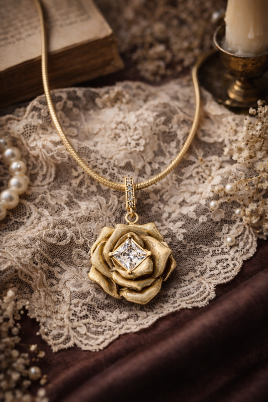 Blooming Rose Pendant Necklace