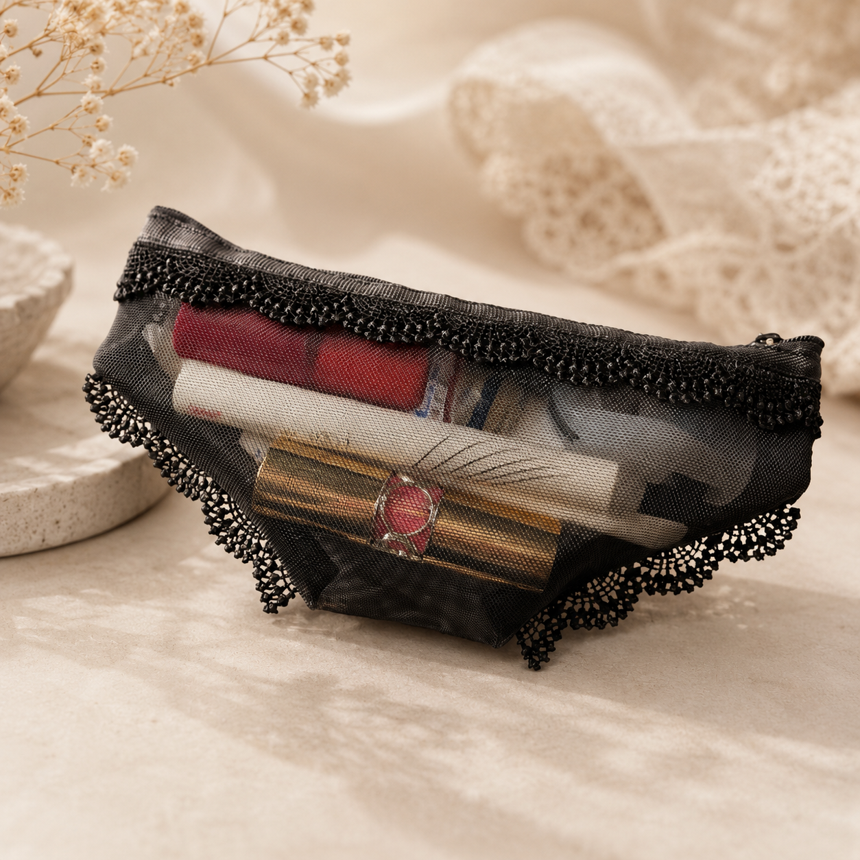 Lace Panty Beauty Pouch