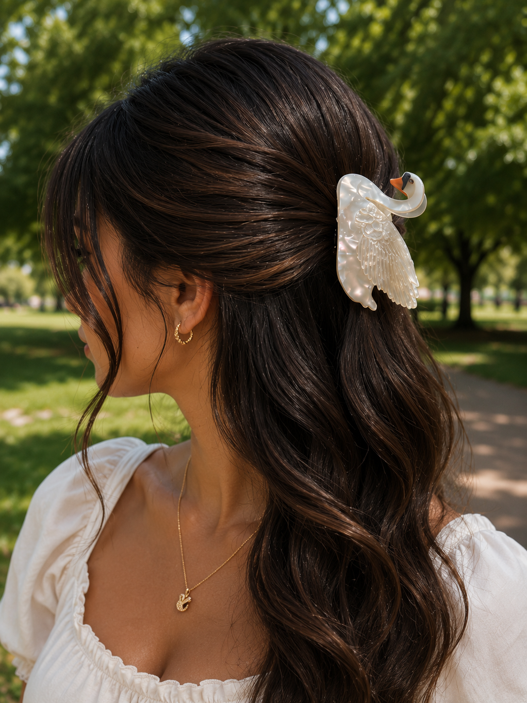 Swan Hair Claw Clip