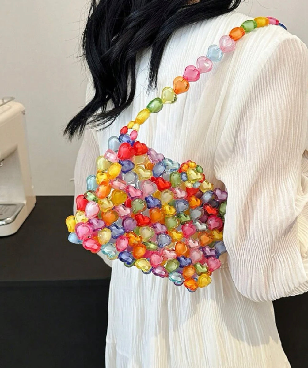 Heart Beaded Shoulder Bag