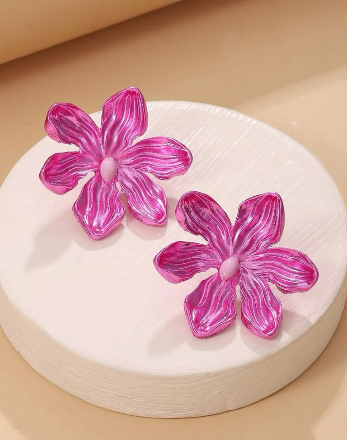 Pink Flower Studs