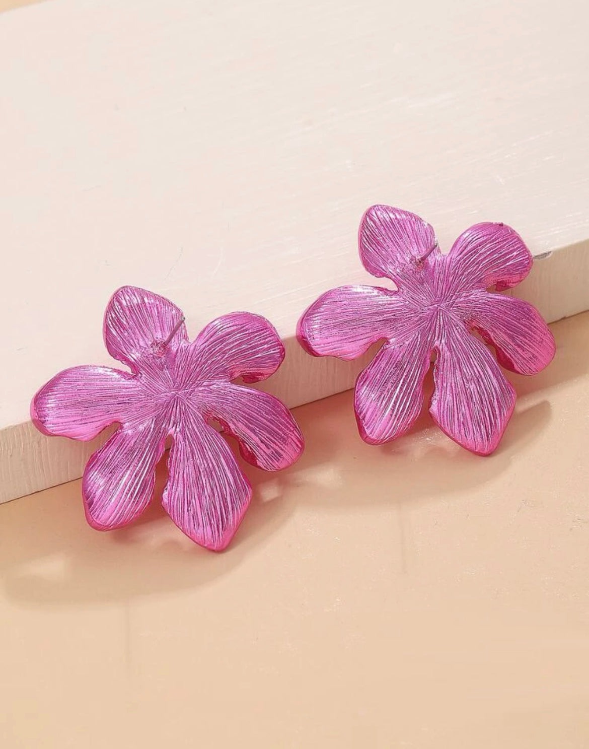 Pink Flower Studs