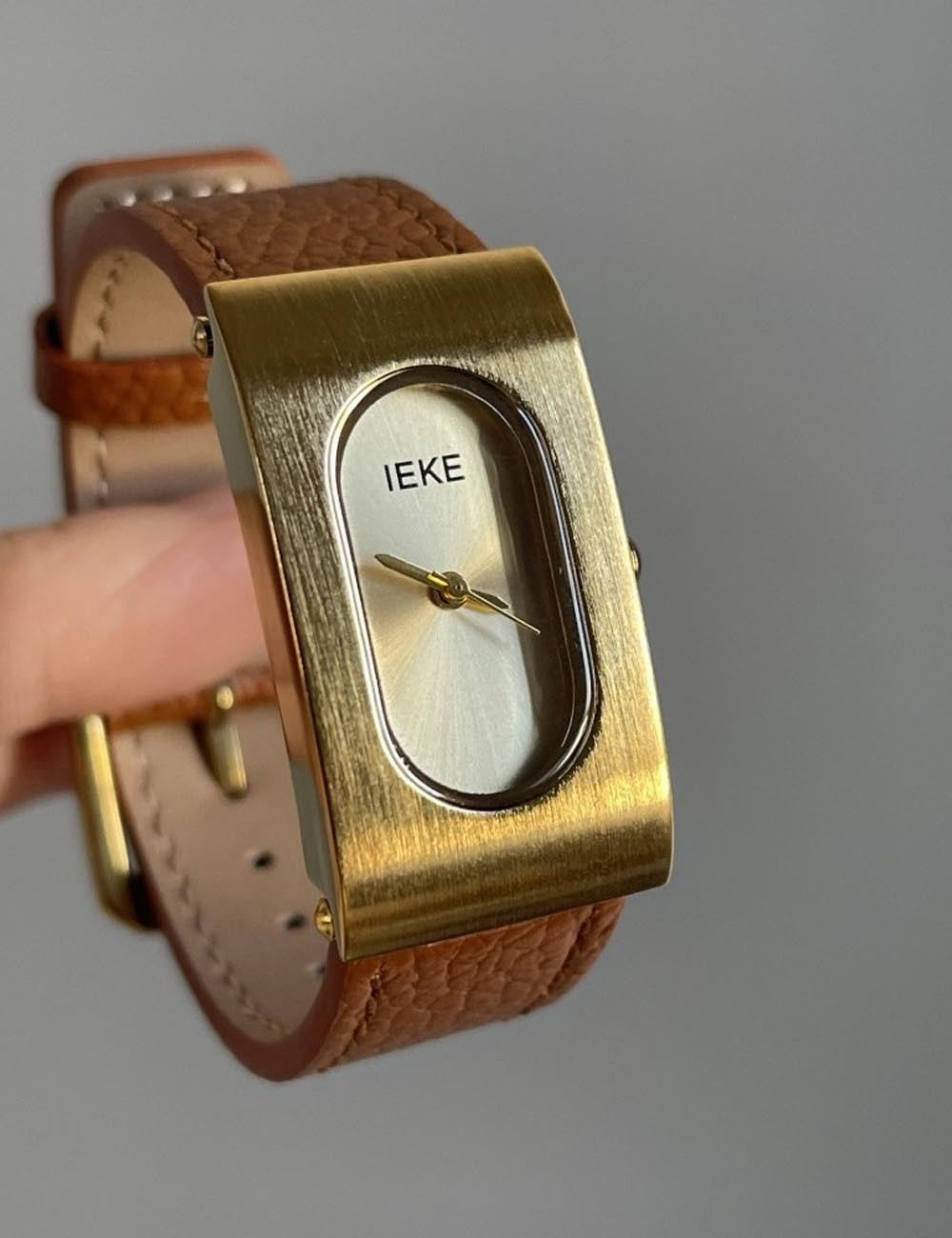 The Corvelle Sculpted Watch in Cognac